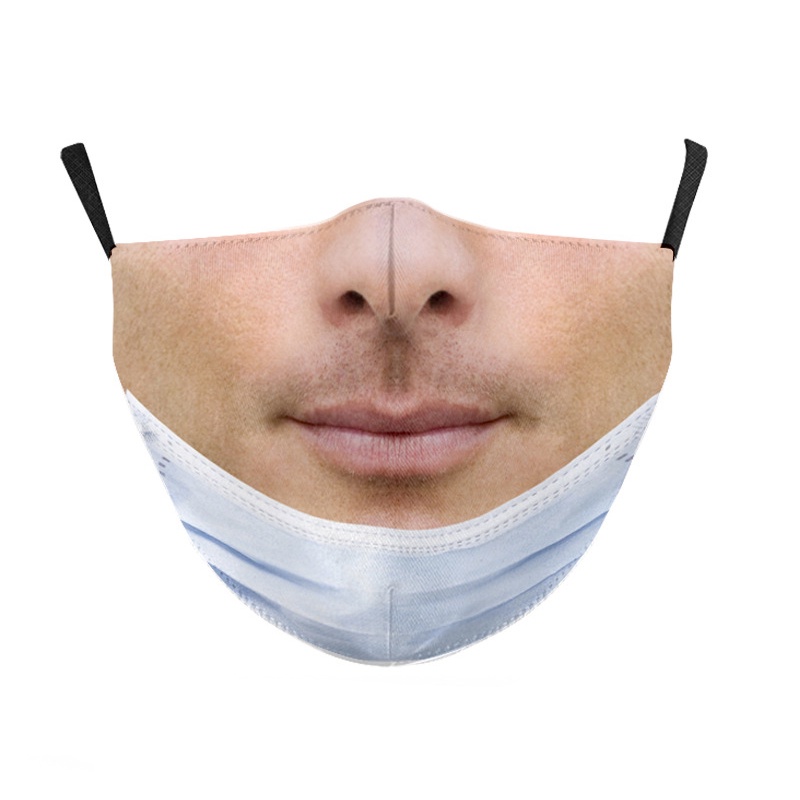 Khẩu trang vải in 3D hình mặt người chủ đề TikTok vui nhộn | BigBuy360 - bigbuy360.vn