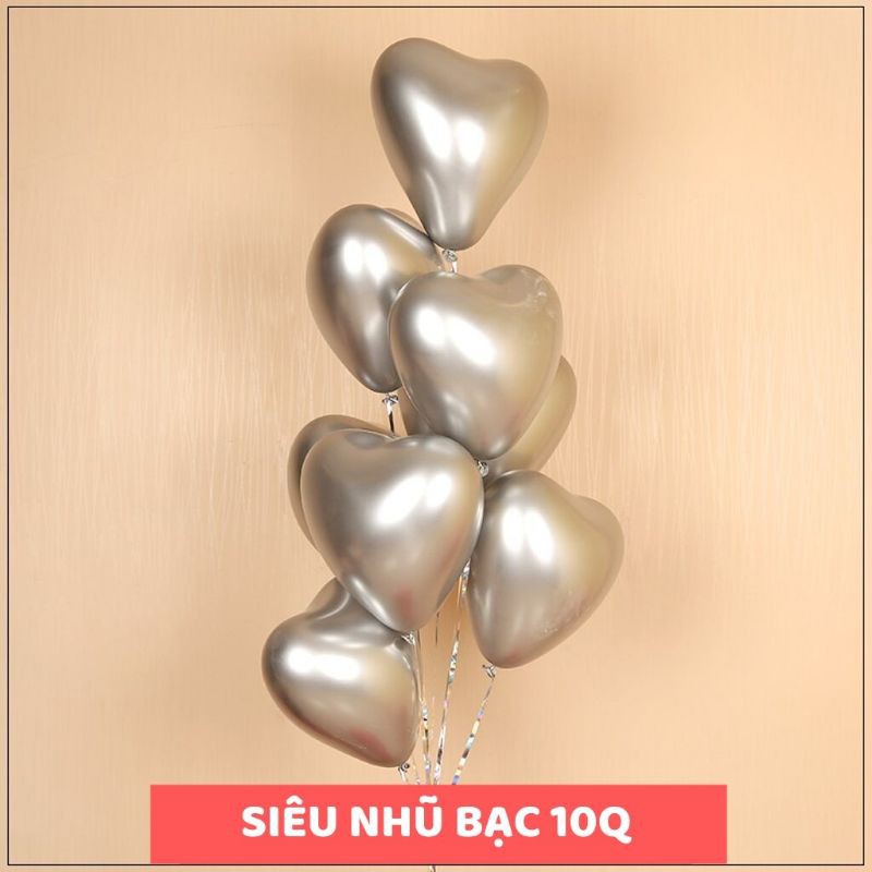 SET 10 QUẢ BÓNG SIÊU NHŨ HÌNH TRÁI TIM 30cm