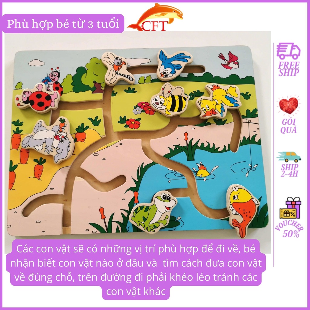 Đồ Chơi Gỗ  Ma Trận Cho Bé Từ 3 Tuổi Ma Trận Con Vật Giúp Bé Nhận Biết Và Xử Lý Tình Huống Giải Quyết Vấn Đề