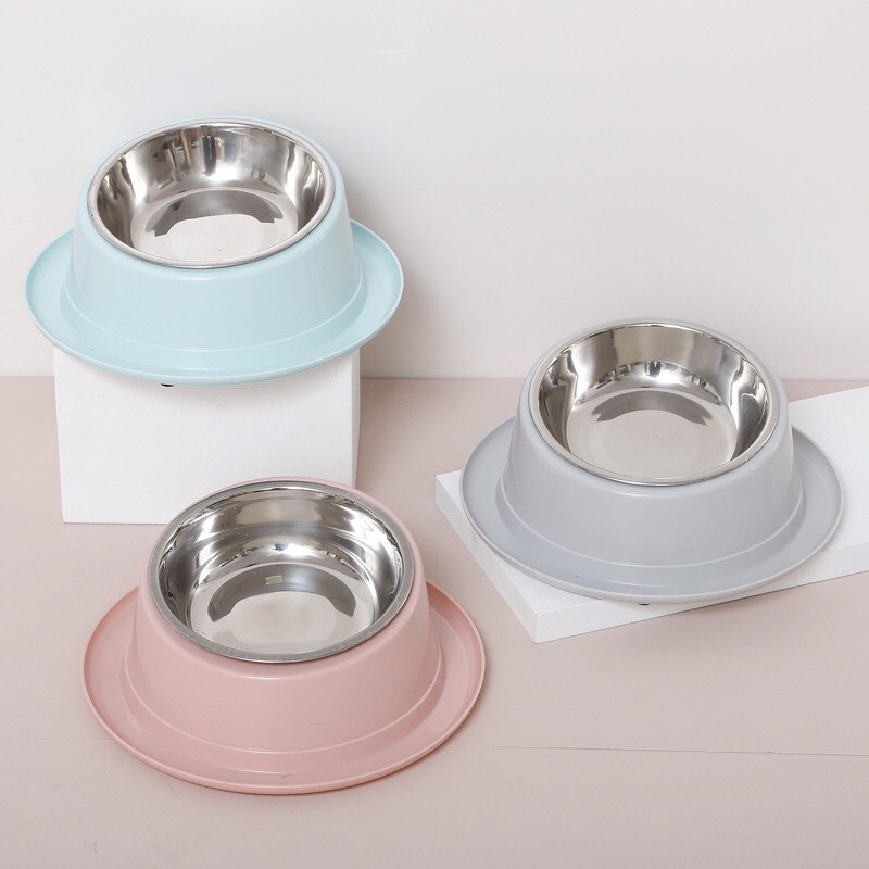 Bát ăn đơn chống kiến kèm chén inox cho thú cưng