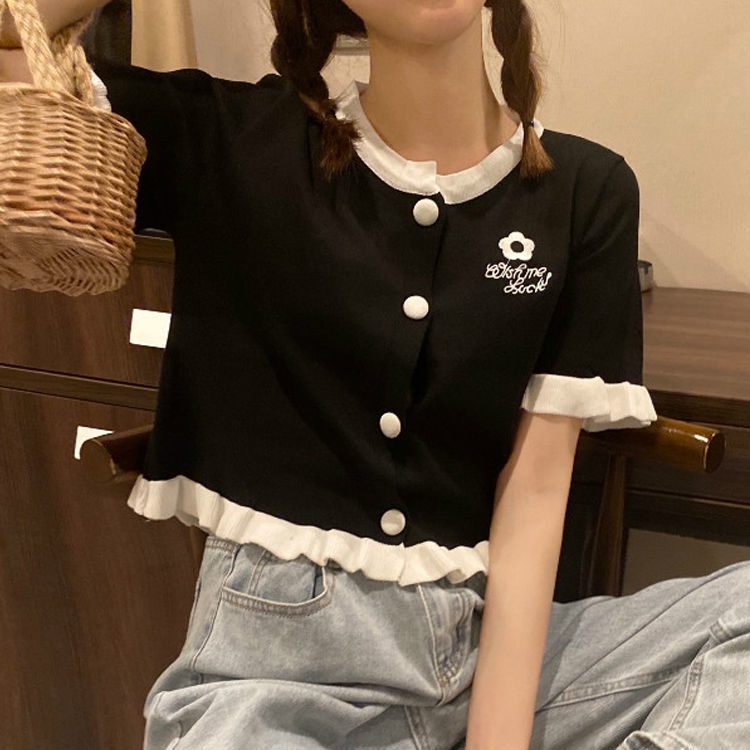 Áo cardigan Dệt Kim Mỏng Ngắn Tay Thời Trang Cho Nữ JL-TX-352