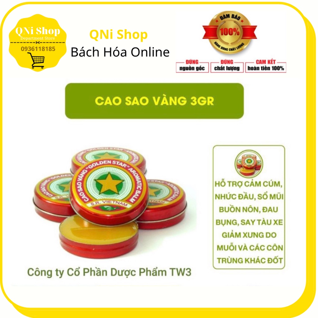 Cao Sao Vàng TW3 - Dầu Cù Là Ngôi Sao Vàng 3g Golden Star Balm