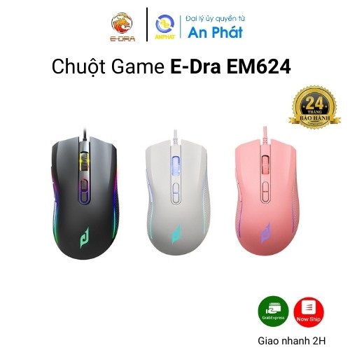 Chuột gaming có dây E-DRA EM624 - chính hãng BH 24 tháng