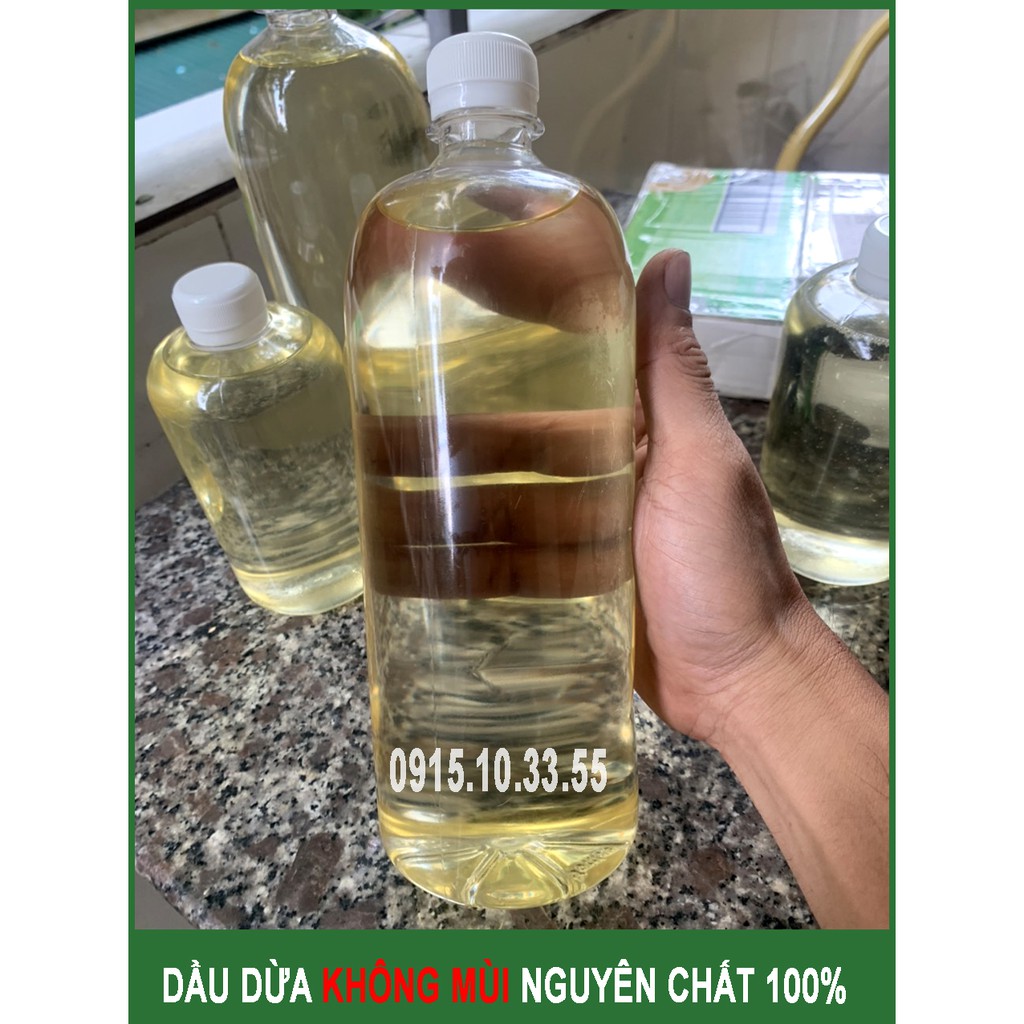 1 LÍT - Dầu Dừa Bến Tre Không Mùi , nguyên chất 100% ( Massge, dưỡng tóc, chống rạn bà bầu, chống hăm cho bé,,,,)