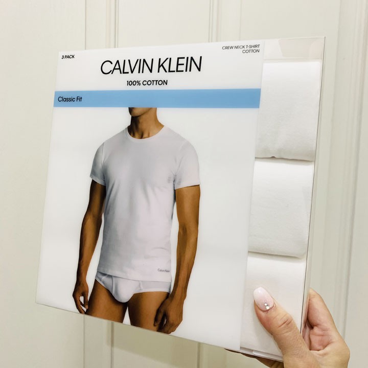 Set 3 áo Calvin Klein Cotton Classic Crewneck T-Shirt - White