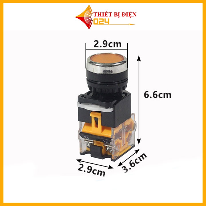 Nút Nhấn Đề Nhả Không Đèn LA38 380V 10A 2 Tiếp Điểm 1 Mở - 1 Đóng