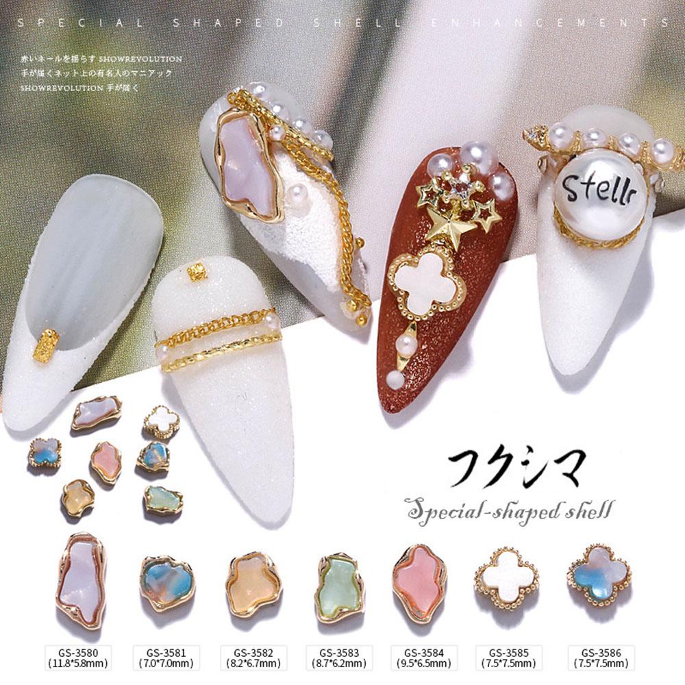 1 Hũ Phụ Kiện Trang Trí Móng Tay 3D Bằng Kim Loại Màu Hổ Phách Sang Trọng DIY