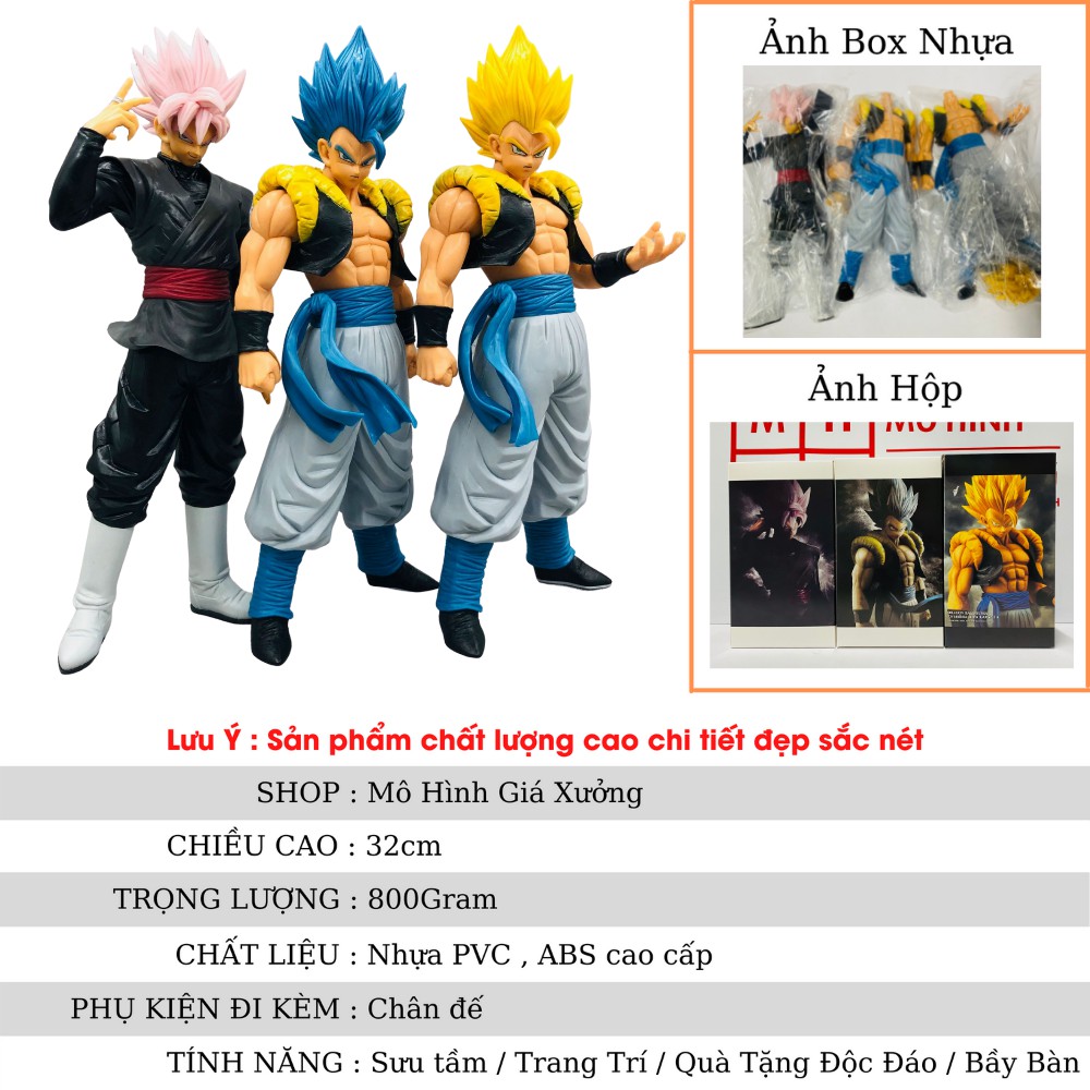 Mô hình Dragon Ball Songoku Black  Gogeta tóc xanh ,tóc vàng hàng siêu chất cao 32cm , figure mô hình 7 viên ngọc rồng