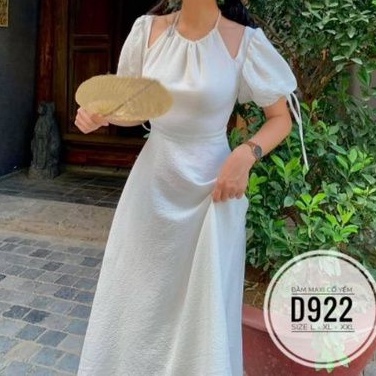 Đầm maxi big size cổ yếm từ 60kg-90kg