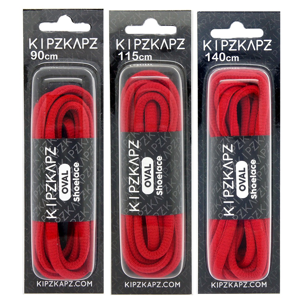 Kipzkapz Os9 True Red 90cm 115cm 140cm - Oval Shoelace 6mm