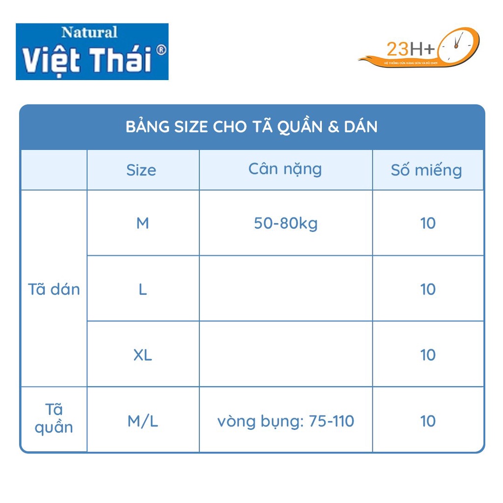 Tã Dán Người Người Lớn Việt Thái L/XL