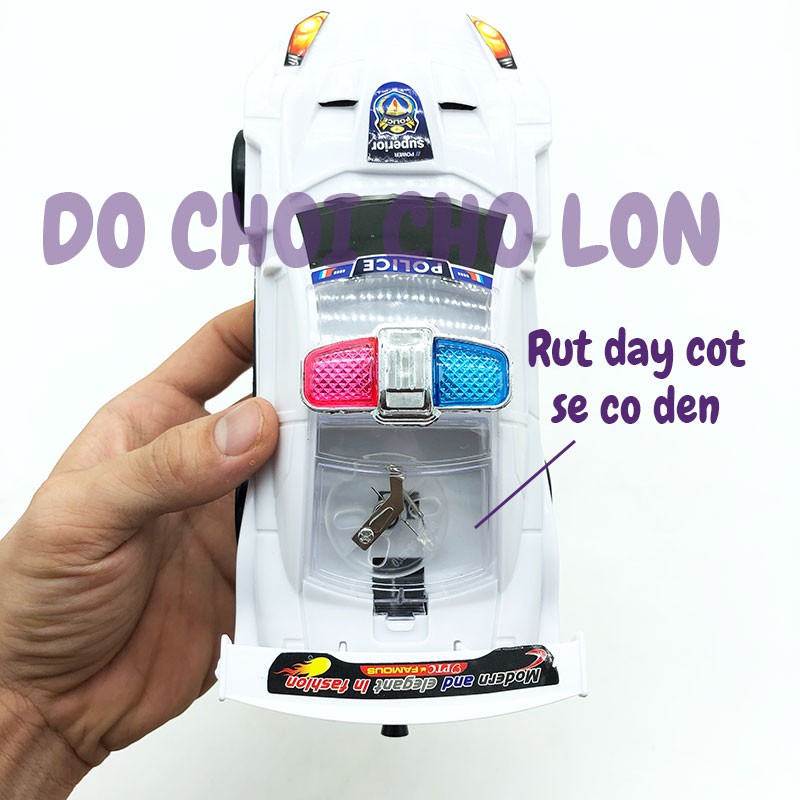 Đồ chơi xe hơi cảnh sát ĐÈN bằng nhựa chạy bằng dây cót 201-24A