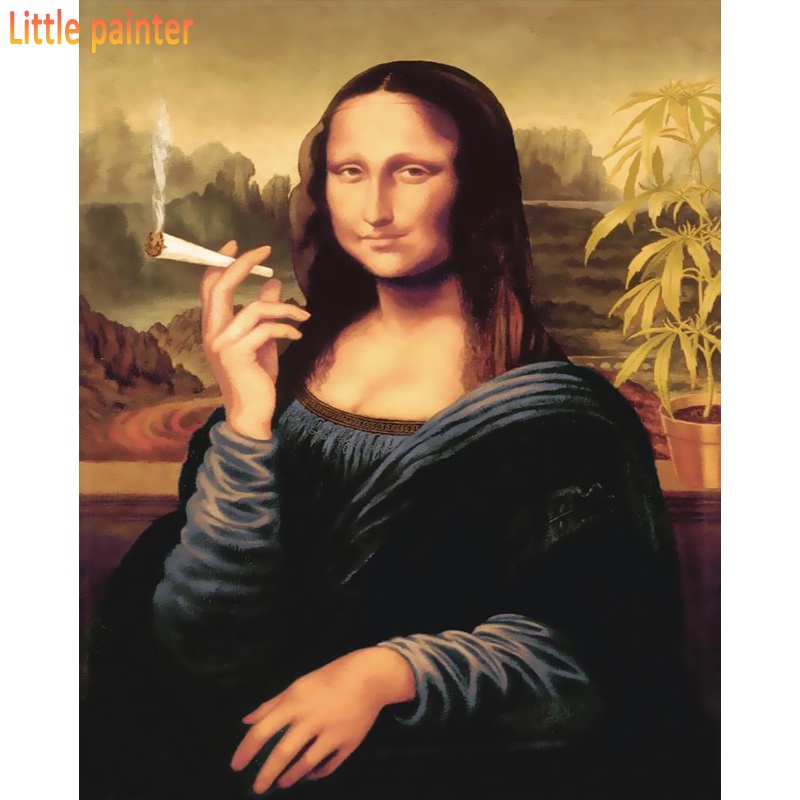 Bộ tranh tô sơn dầu hình Mona Lisa 40 * 50cm