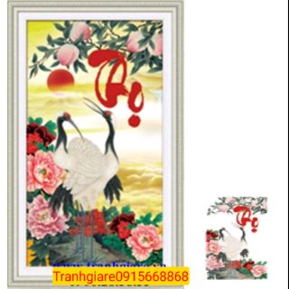 Tranh đính đá chữ thọ tuyệt đẹp