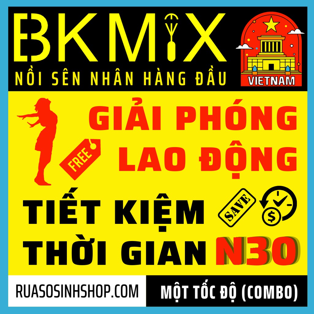 Nồi sên nhân BKMIX N30 một tốc độ 2022 combo Tay sao ruốc