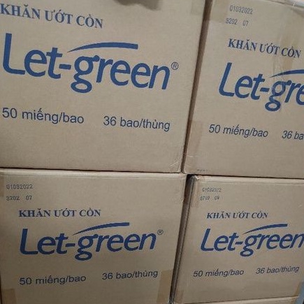 Khăn Ướt Cồn Let-green 50 tờ/bao