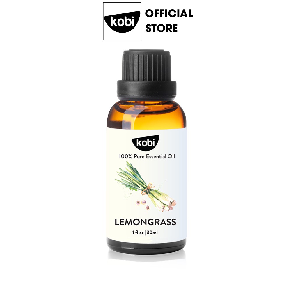 Tinh dầu Sả Chanh Kobi Lemongrass essential oil giúp khử mùi, thơm phòng, đuổi, chống và diệt muỗi - 30ml