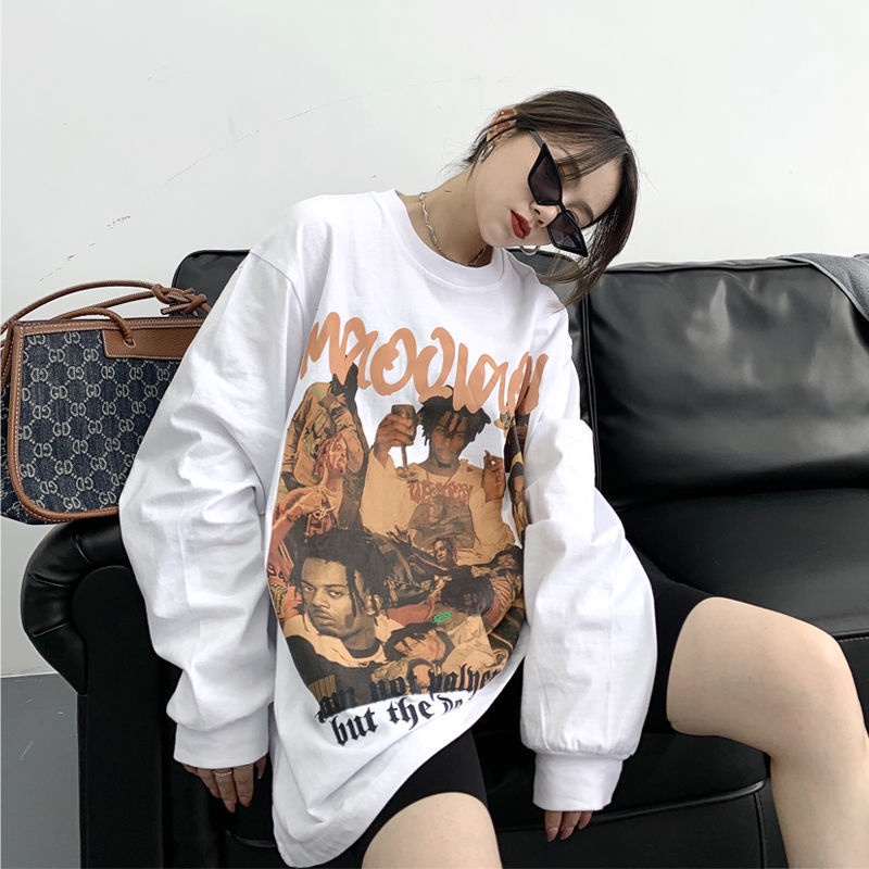 Áo Sweater Tay Dài Dáng Rộng Mỏng Che Phủ Mông Có Size Lớn 150kg Phong Cách Hàn Quốc Dành Cho Cặp Đôi