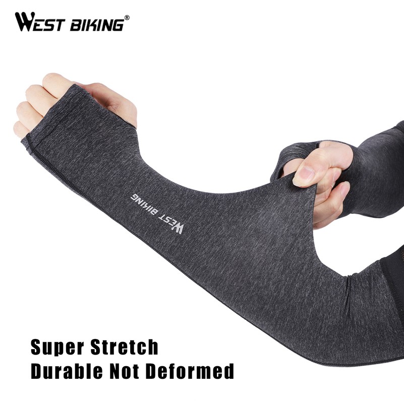 Găng Cánh Tay WEST BIKING Bằng Lụa Lạnh Dùng Chạy Bộ CHơi Thể Thao Ngoài Trời Vào Mùa Hè
