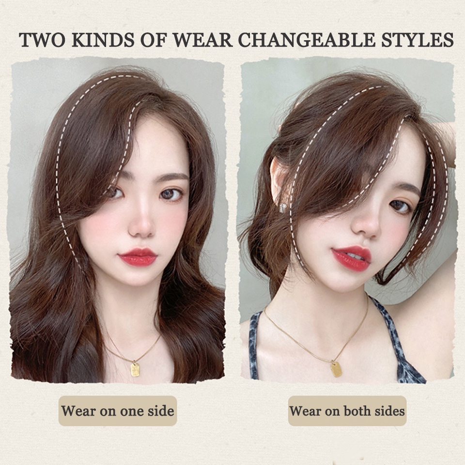 Mái Tóc Mái Giả Có Kẹp Hai Bên Tiện Lợi Dành Cho Nữ