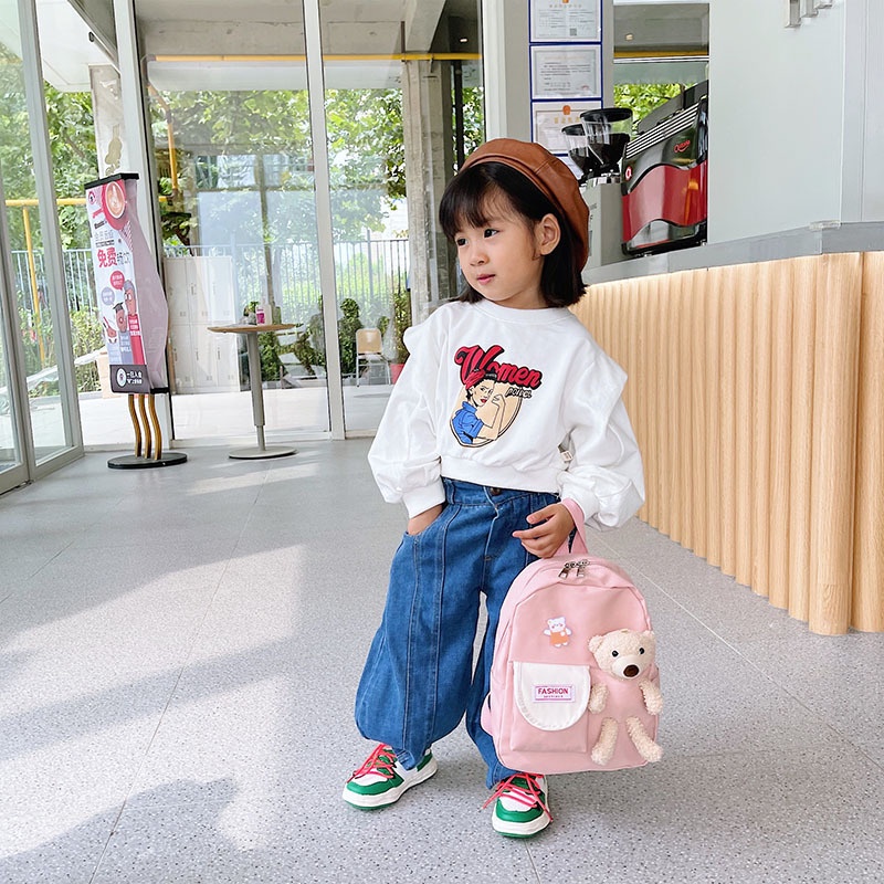 Ba Lô Đi Học Hình Gấu Dễ Thương Sức Chứa Lớn Thời Trang Mới Cho Trẻ Em Tiểu Học Bán Sỉ