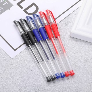 Bút bi bút nước 0.5mm cao cấp mực đều - 2 ngòi bút xanh đen đỏ