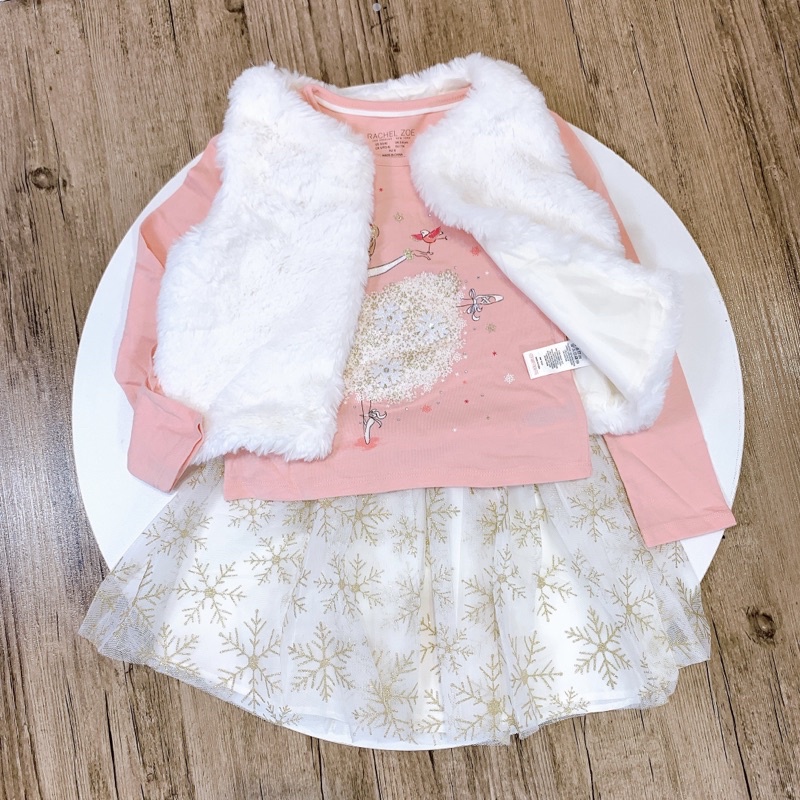 Set 3 món gile váy áo Rachel Zoe xuất dư cho bé gái