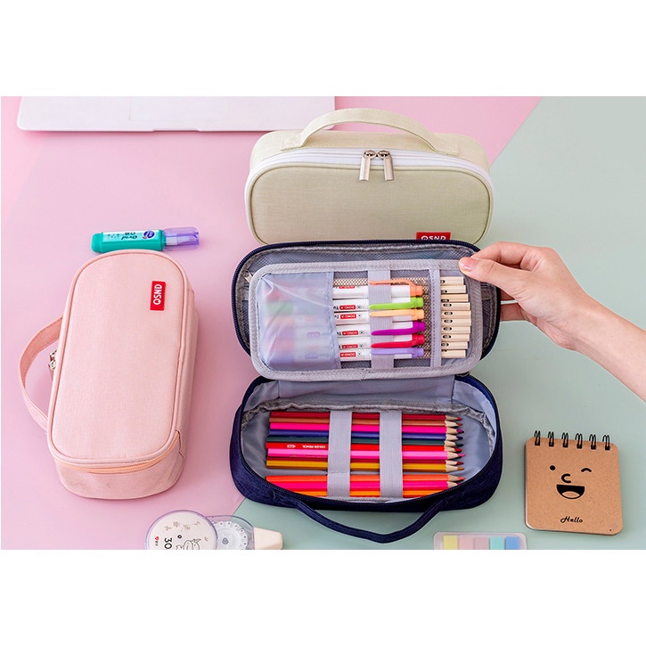 Túi đựng bút vải MILASO hộp đựng bút học sinh túi vải canvas chống nước có chia ngăn cỡ lớn SP-001426