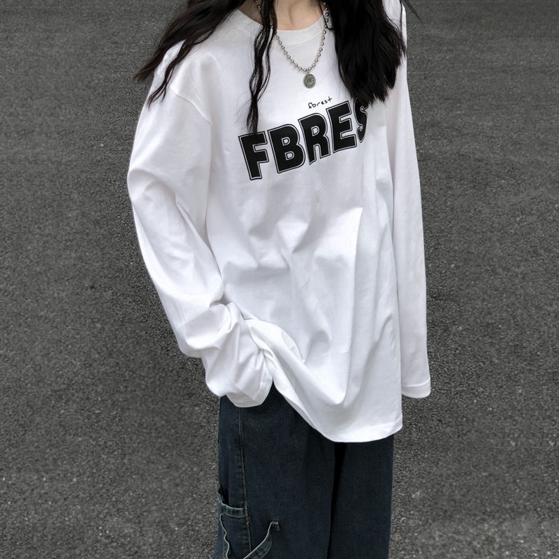 Áo Thun Tay Dài Dáng Rộng In Họa Tiết Thời Trang 2022 Cho Nữ