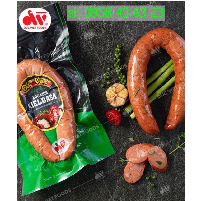 Xúc Xích kielbasa hong khói thượng hạng Đức Việt gói 200gr | chuẩn vị Đức | hàng trực tiếp nhà máy Date luôn mới