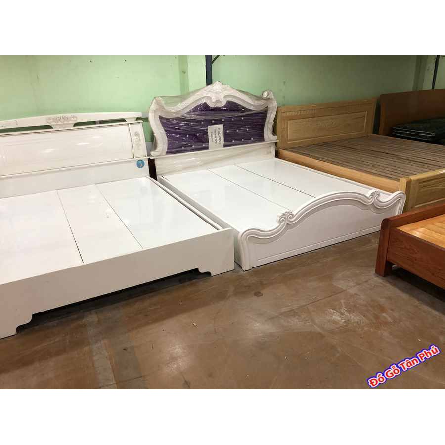 Giường ngủ giá rẻ gỗ MDF nhập khẩu dát phản (1m6*2m)