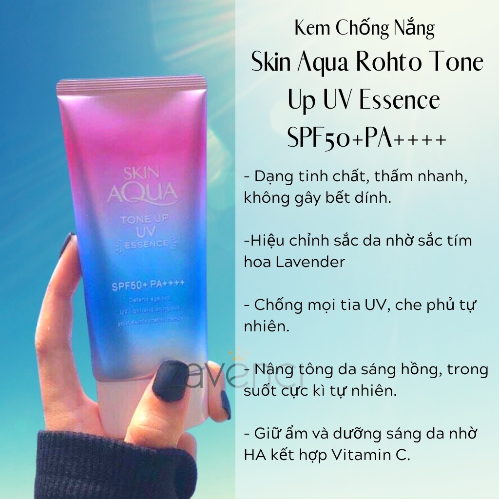 Kem chống nắng SKIN AQUA Tone up UV SPF 50+ PA+++ nâng tông da kiềm dầu 50g - Zavenci