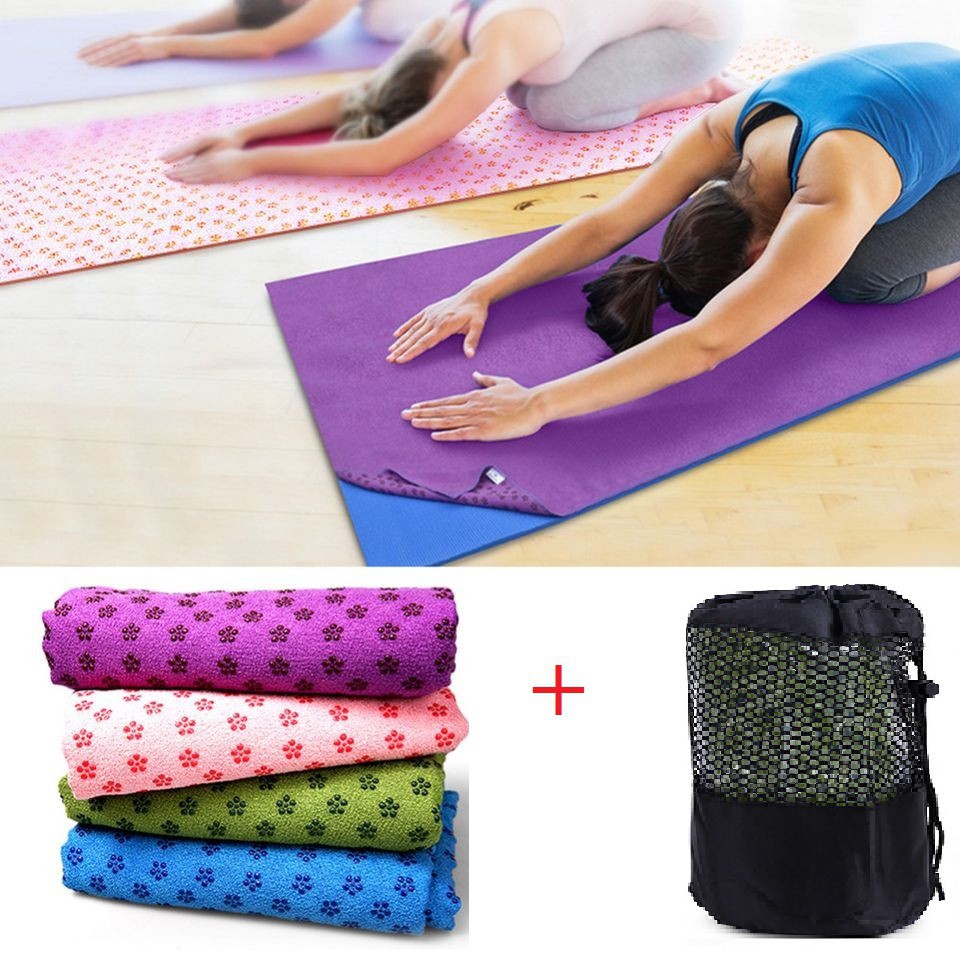 Khăn Trải Thảm Tập Yoga – Túi Đựng Khăn Trải Thảm Tập Yoga - Phủ Hạt Silicon Tặng Túi Đựng