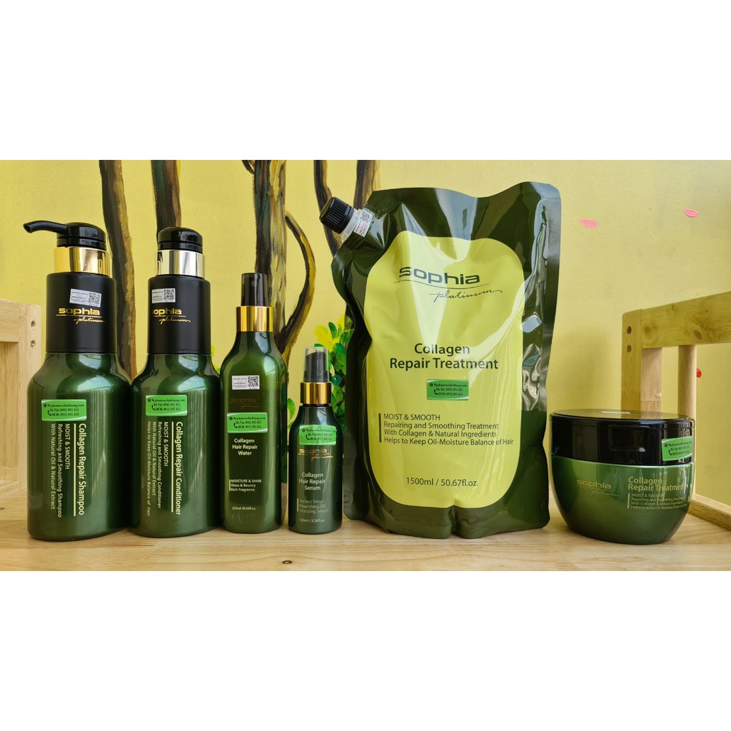 Dầu Gội Sophia Collagen Cao Cấp Siêu Phục Hồi Mềm Mượt 500ml/chai Phù hợp với mọi loại tóc, đặc biệt là tóc hư tổn