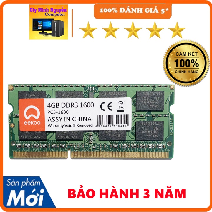 Ram Laptop Eekoo DDR3L 4gb, DDR3L 8gb bus 1600, DDR4 4gb-8gb bus 2666 New 100% BH 3 Năm