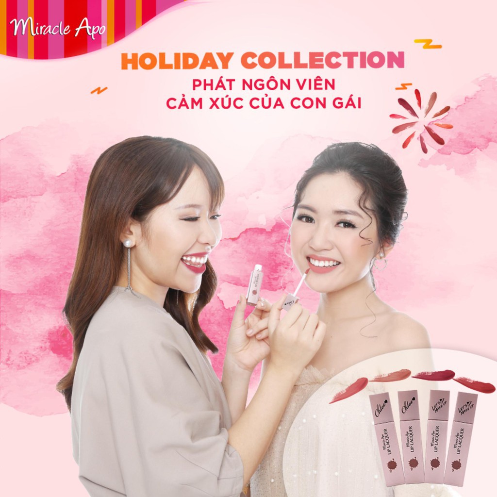 ✅ (CHÍNH HÃNG) Son kem lì Miracle Apo Lip Lacquer Matte Holiday Collection 3ml (bao bì mới)