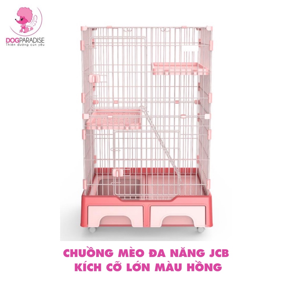 Chuồng mèo đa năng JCB 3 tầng kích thước lớn cạnh thép sơn tĩnh điện độ bền cao - Dog Paradise