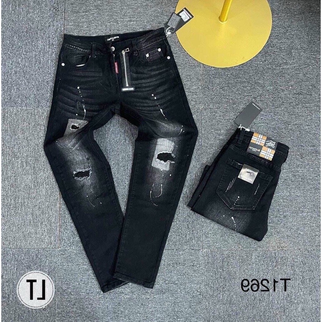 Quần jean nam đen rách cao cấp-chất bò co dãn 4 chiều-from chuẫn thời trang Lady-Hn Store88 TS1269