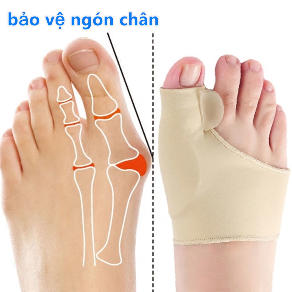 Cặp đai đeo ngón chân chỉnh hình biến dạng ngón chân cái giảm đau, Bộ 2 đai chỉnh hình bàn chân cho người bị chứng vẹo ngón chân cái kích thước 9x7.5cm