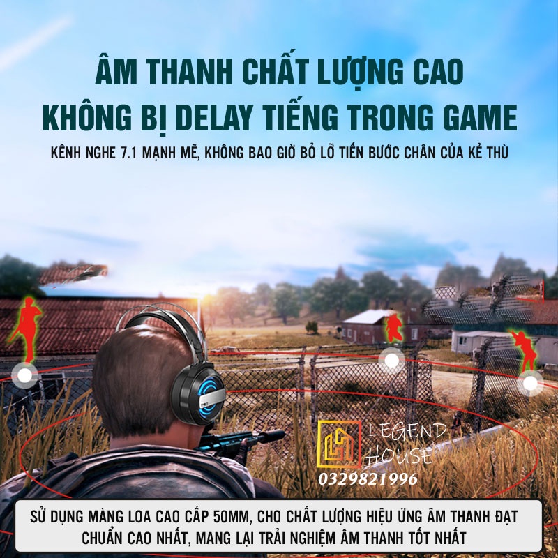 Tai Nghe Chụp Tai Gaming Có Mic, LED Rgb Tai Nghe Máy Tính Học Online Âm Thanh Hifi Bass Mạnh Headphone cho PC,Laptop