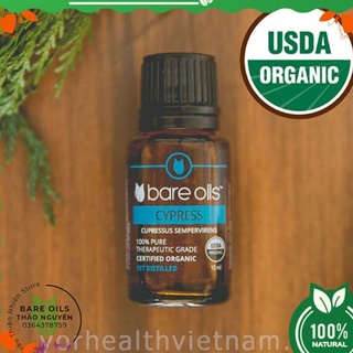 [MADE IN USA] Tinh dầu trắc bách diệp - Cypress Essential Oil (Tinh dầu hữu cơ Bare Oils - USDA Organic) 15ml