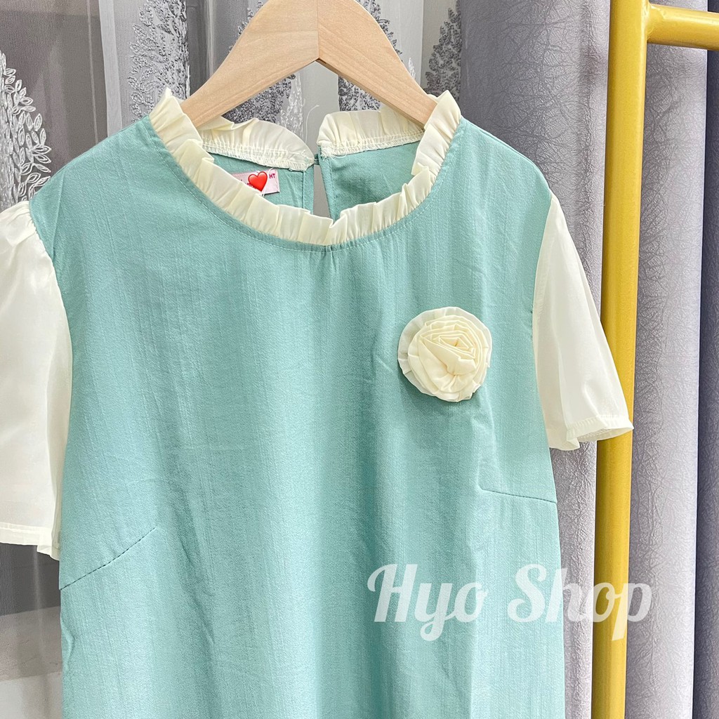 Váy Bầu Kẻ Nơ Công Sở Chất Thô Hyo Shop Freesize dưới 70kg