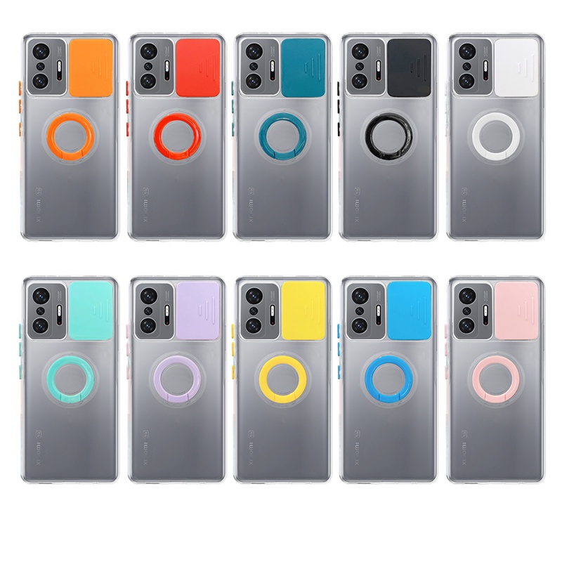 Phone Case Xiaom Mi 11 11 Pro Mi 11T 11T Pro Mi 11 Lite Redmi Note 10 10s 10 Pro Max Redmi K40 K40 Pro Poco F3 Poco X3 X3 Pro Poco M3 Pro 5G Slide Camera Ring Bracket Cover