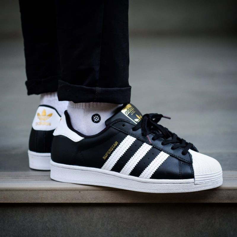 Giày Thể Thao Adidas Superstar Màu Trắng Đen