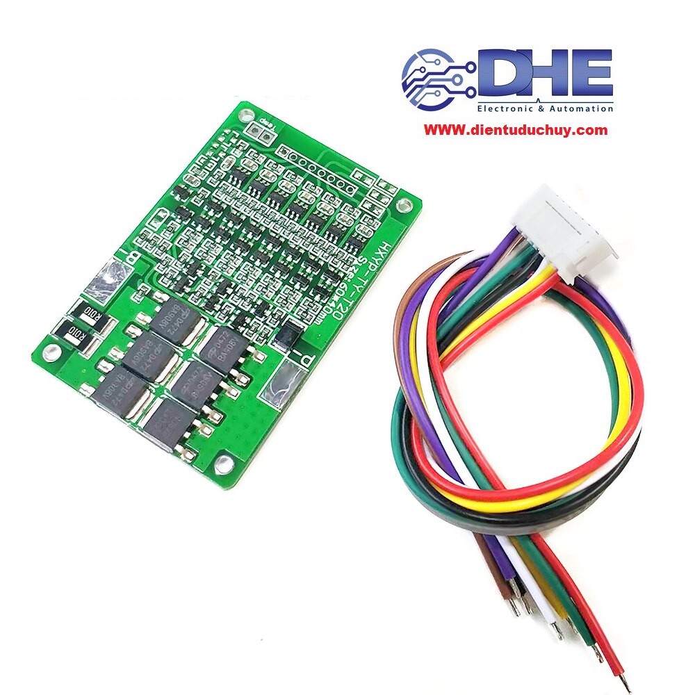 MẠCH BẢO VỆ SẠC & XẢ 7S PIN LITHIUM ION 18650, HX-7S-TY-T20, ĐIỆN ÁP 25.9V 29.4V, DÒNG XẢ LIÊN TỤC 15A, CÓ CÂN BẰNG DÒNG