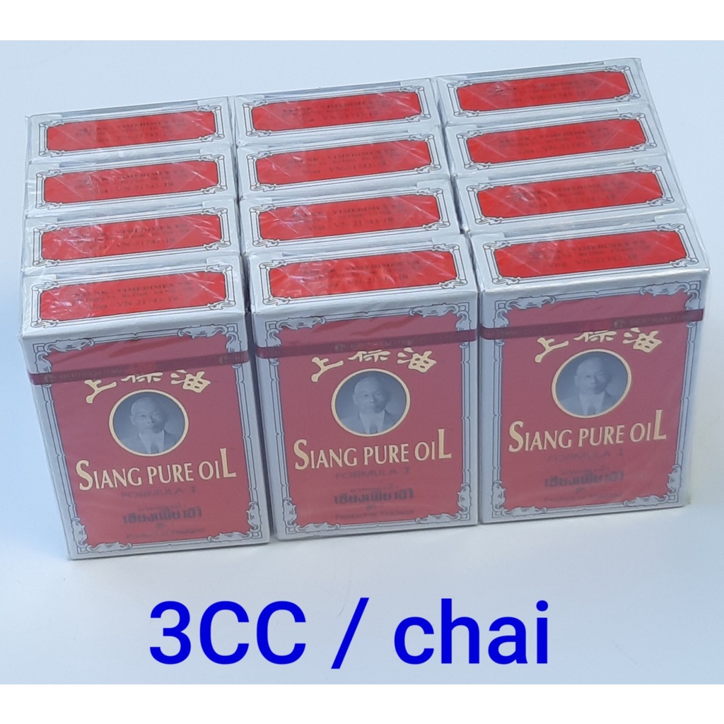 02 chai Dầu Thái lan Siang Pure Oil 0.5ml (3cc)Thái Lan