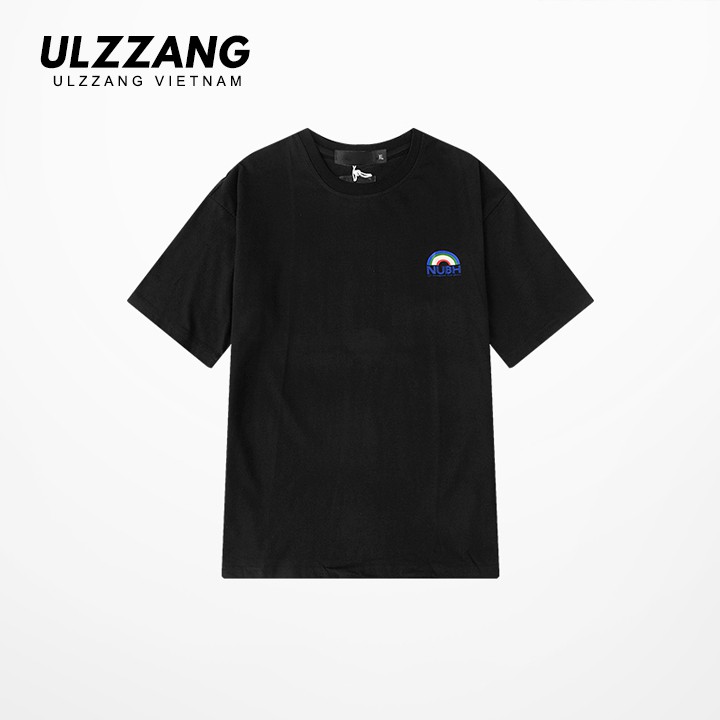 Áo thun tay lỡ ULZZANG cotton dáng unisex form rộng in hình cầu vồng nubh | BigBuy360 - bigbuy360.vn