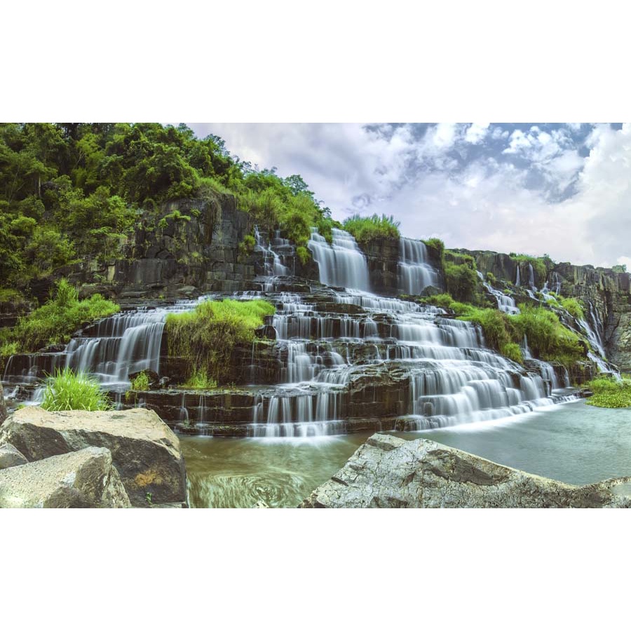 Tranh dán tường 3D cảnh thác nước hùng vỹ