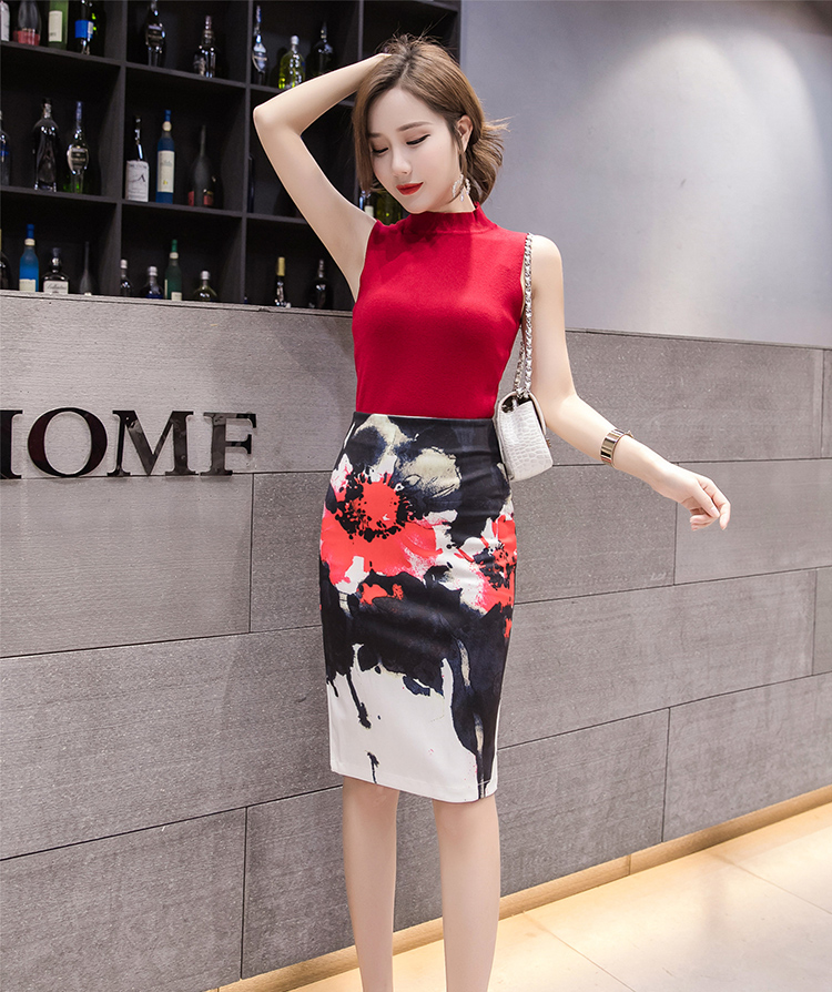 Chân Váy Midi Lưng Cao Co Giãn In Họa Tiết Thời Trang Mùa Hè Xinh Xắn Cho Nữ