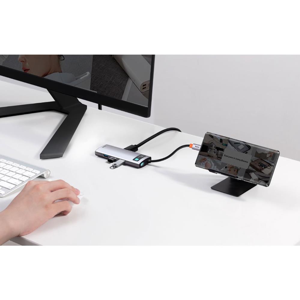 Bộ chuyển đổi đa năng Baseus Type-C to HDMI USB3.0 SD Card Reader Type C PD 100W, Multifunctional HUB) - CAHUB